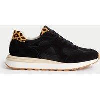 Leather Mesh Detail Trainers