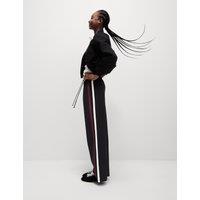 Jersey Side Stripe Wide Leg Trousers