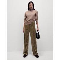 Velour Drawstring Wide Leg Trousers