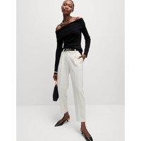 Pleat Front Tapered Ankle Grazer Trousers