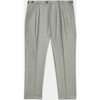 Tailored Fit Pure Wool Check Trousers