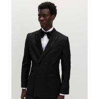 M&S Slim Fit Double Breasted Tuxedo Jacket Black