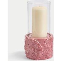 Winter Daisy Hurricane Candle Holder