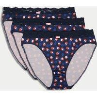 3pk Printed High Leg Knickers