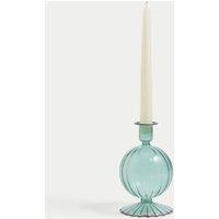 Ridged Glass Candle Holder