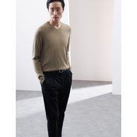 Pure Extra Fine Merino Wool V-Neck Jumper
