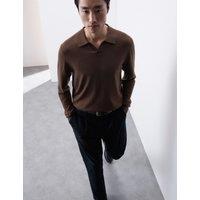 Pure Extra Fine Merino Wool Knitted Polo Shirt