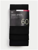 3pk 60 Denier Body Sensor Tights