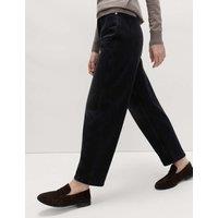M&S High Waisted Carrot Leg Ankle Grazer Jeans Black Mix