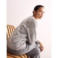 Pure Merino Wool Textured V-Neck Jumper