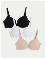 3pk Cotton Wired Push-Up Bras A-E