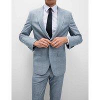 Regular Fit Linen Look Check Suit Jacket