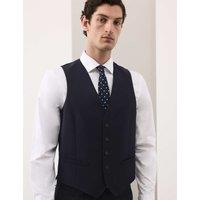 Autograph Pure Wool Check Waistcoat Dark Navy