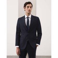 Autograph Tailored Fit Pure Wool Check Suit Jacket Dark Navy