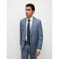 Regular Fit Wool Rich Linen Blend Suit Jacket