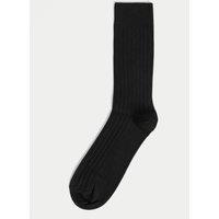 1pk Egyptian Cotton Rich Ribbed Socks