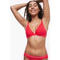 Alma Flock & Lace Wired Plunge Bra (A-E)
