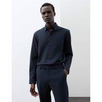 Autograph Regular Fit Cotton Stretch 360 Flex Shirt Dark Navy