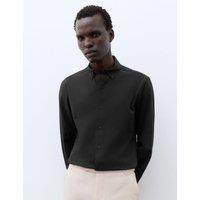Autograph Slim Fit Cotton Stretch 360 Flex Shirt Black