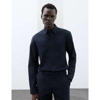 Autograph Slim Fit Cotton Stretch 360 Flex Shirt Dark Navy