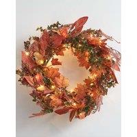 Pre-Lit Autumnal Wreath