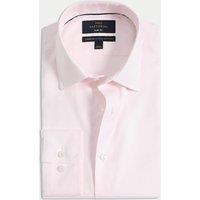 M&S SARTORIAL Slim Fit Luxury Cotton Twill Shirt Pale Pink