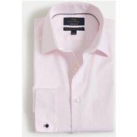 M&S SARTORIAL Regular Fit Luxury Cotton Double Cuff Twill Shirt Pale Pink