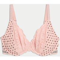 Alma Flock & Lace Wired Plunge Bra (F-H)