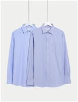 2pk Regular Fit Easy Iron Striped Shirts