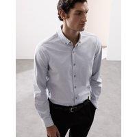 Autograph Regular Fit Cotton Stretch 360 Flex Shirt Light Grey