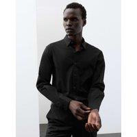Autograph Regular Fit Cotton Stretch 360 Flex Shirt Black