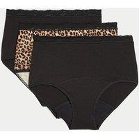 M&S 3pk Super Heavy Absorbency Period Full Briefs Black