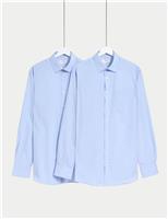 2 Pack Regular Fit Easy Iron Cotton Blend Shirts