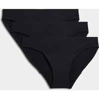 M&S 3pk Heavy Absorbency Modal Period Bikini Knickers Black