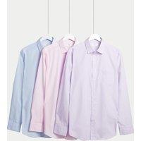 3pk Slim Fit Easy Iron Cotton Blend Shirts