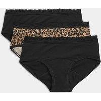 M&S 3pk Heavy Absorbency Period Knicker Shorts Black Mix