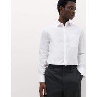 M&S 2 Pack Extra Slim Fit Easy Iron Cotton Blend Shirts White