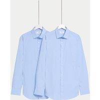 2pk Skinny Fit Easy Iron Cotton Blend Shirts