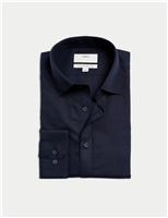 M&S Regular Fit Ultimate Non Iron Cotton Shirt Light Blue