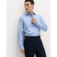 M&S Regular Fit Ultimate Non Iron Cotton Shirt Light Blue