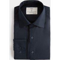 M&S Regular Fit Ultimate Non Iron Cotton Shirt Dark Navy