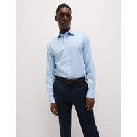 M&S Slim Fit Ultimate Non Iron Cotton Shirt Light Blue