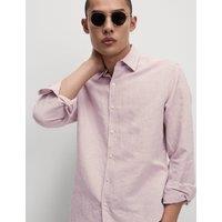 Cotton Linen Blend Puppytooth Shirt