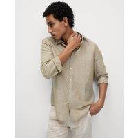 Cotton Linen Blend Striped Shirt