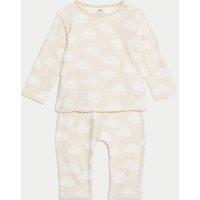 2pc Cotton Blend Textured Cloud Outfit (0-12 Mths)