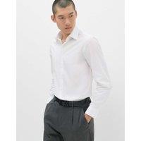 M&S Extra Slim Fit Easy Iron Cotton Blend Shirt White