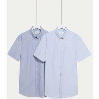 2pk Regular Fit Striped Short Sleeve Shirts