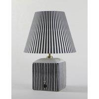 Joshua Ceramic Striped Rechargeable Table Lamp