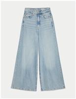 M&S Lyocell Blend Wide Palazzo Leg Jeans Black