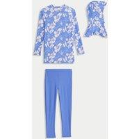 3pc Floral Long Sleeve Swim Set (6-16 Yrs)